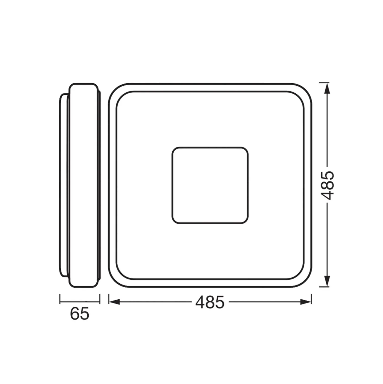 OSRAM LED-kattovalaisin ORBIS PIANA, hopea, 49 x 49 cm, clickdim
