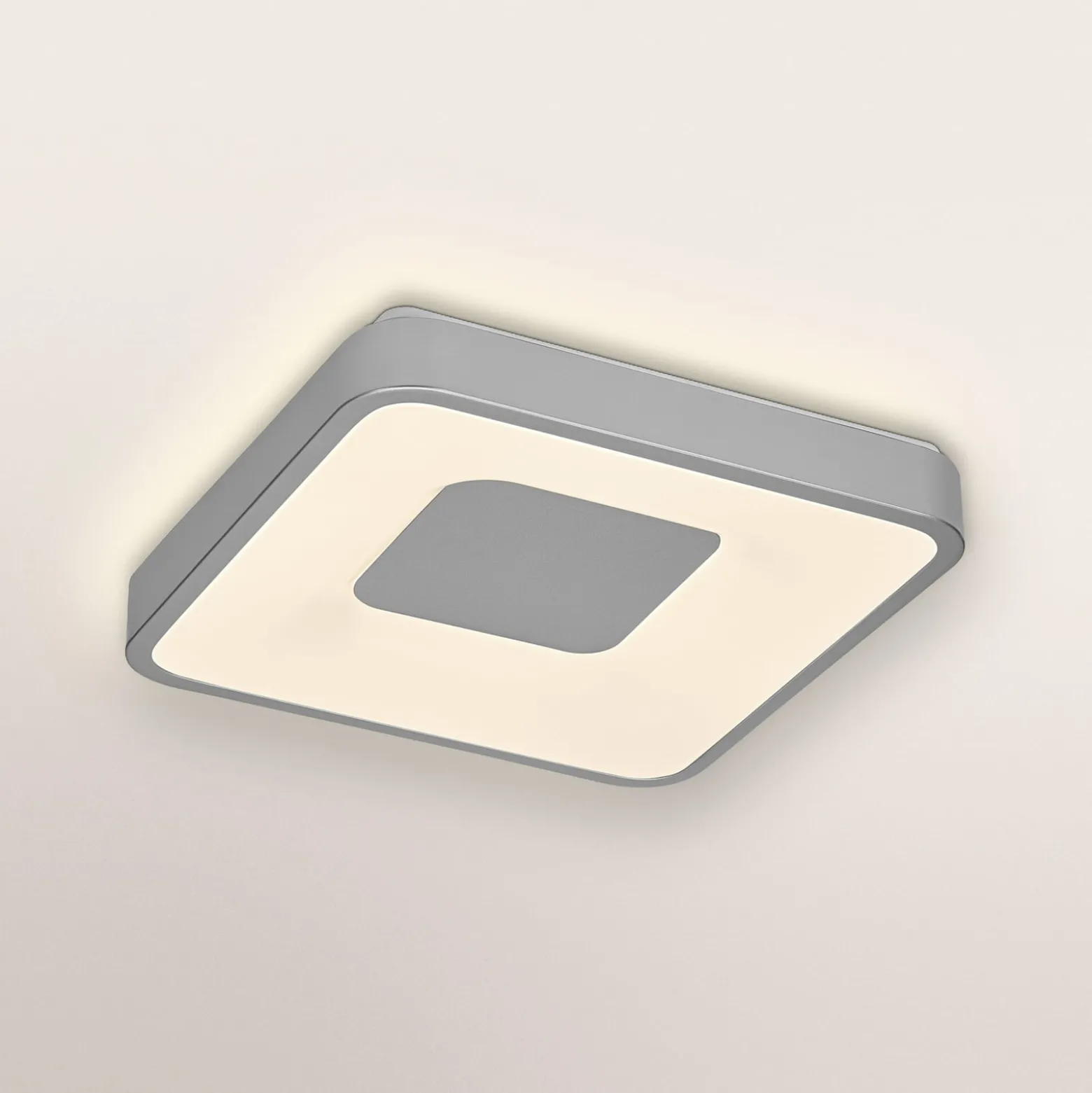 OSRAM LED-kattovalaisin ORBIS PIANA, hopea, 38 x 38 cm, clickdim