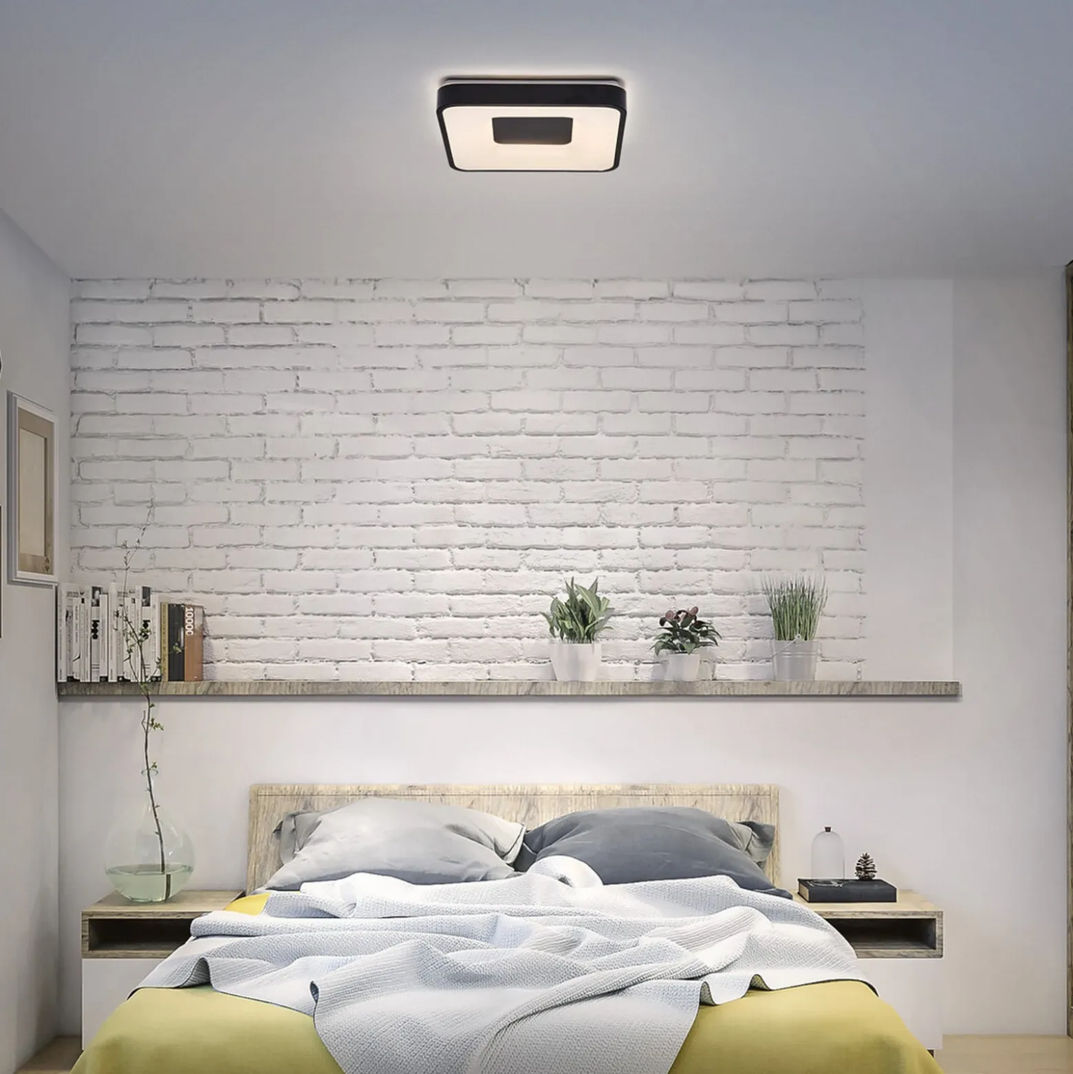 OSRAM LED-kattovalaisin ORBIS PIANA, musta 38x38 cm, clickdim