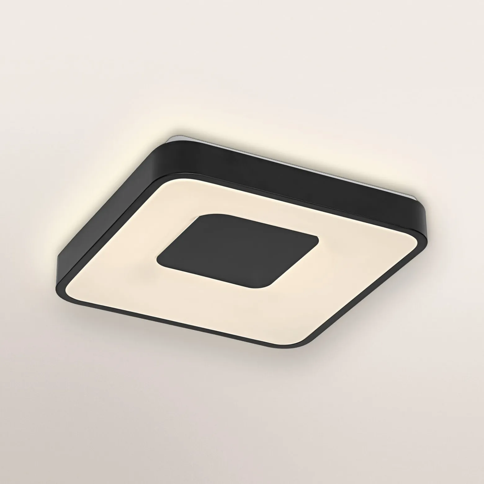 OSRAM LED-kattovalaisin ORBIS PIANA, musta 38x38 cm, clickdim