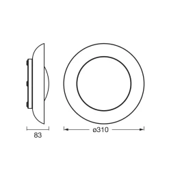 OSRAM LED-kattovalaisin ORBIS PLATE, vihreä, Ø 31 cm, clickdim