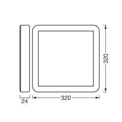 OSRAM LED-kattovalaisin ORBIS QUICKFIX 32x32 cm, hopea, clickdim