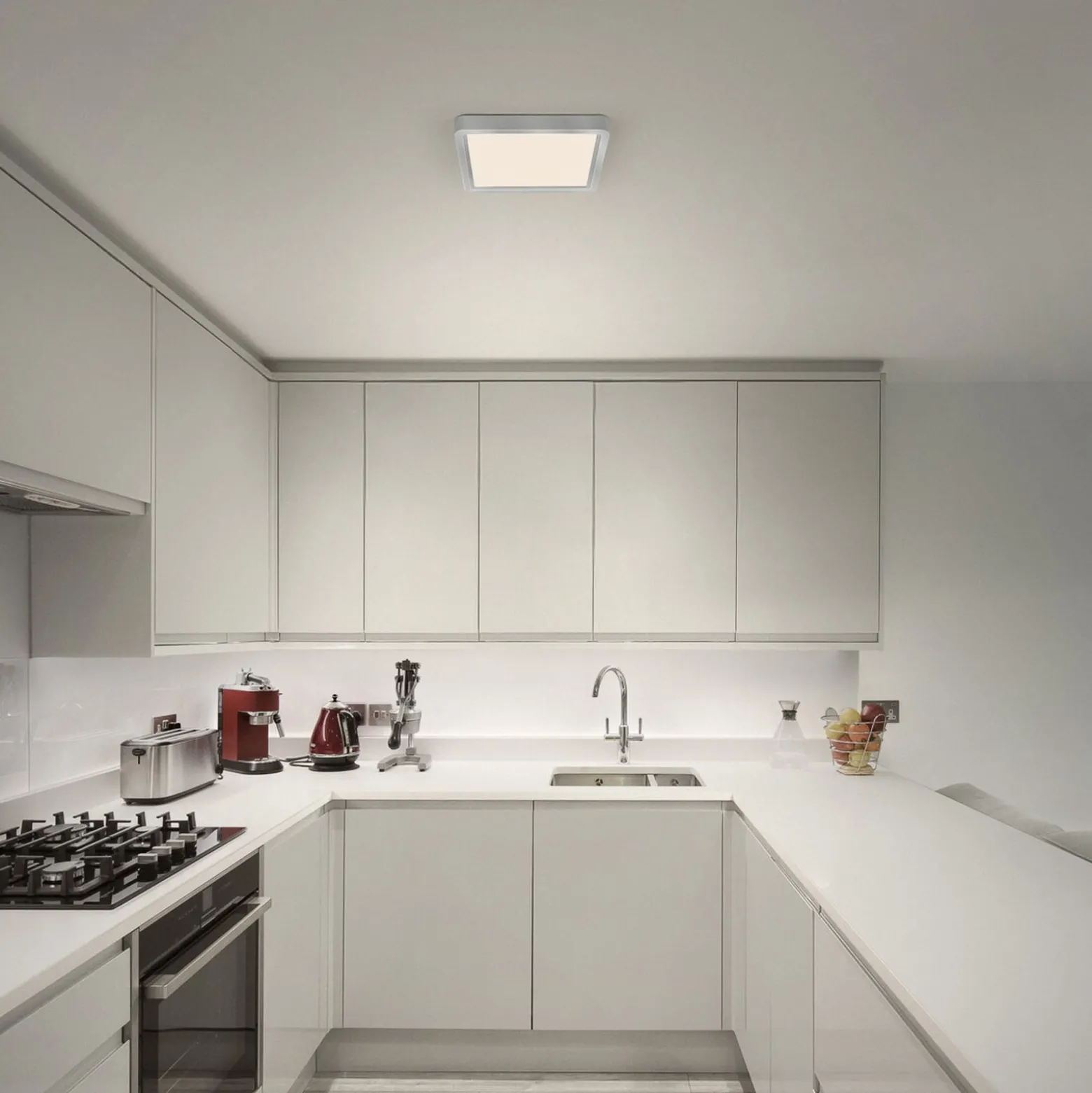 OSRAM LED-kattovalaisin ORBIS QUICKFIX 32x32 cm, hopea, clickdim