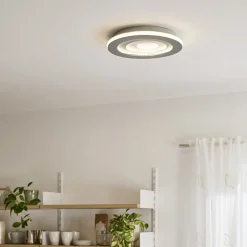 OSRAM LED-kattovalaisin ORBIS SPIRAL CENTRAL LIGHT, halkaisija 51 cm, harmaa