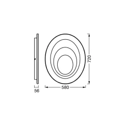 OSRAM LED-kattovalaisin ORBIS SPIRAL OVAL, Ø 72 cm valkoinen 63 W