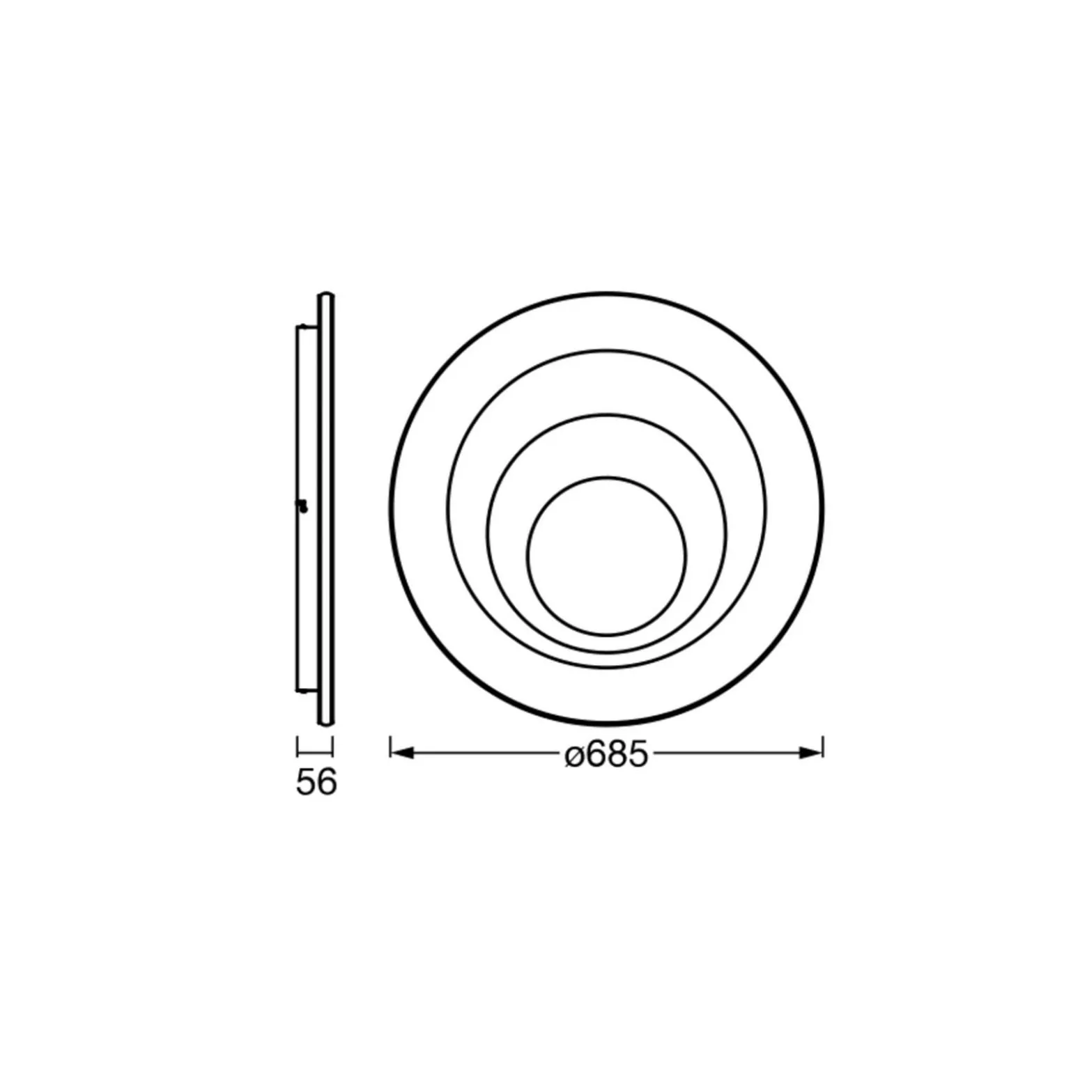 OSRAM LED-kattovalaisin ORBIS SPIRAL ROUND, Ø 69 cm, valkoinen 63 W
