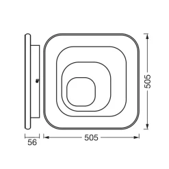 OSRAM LED-kattovalaisin ORBIS SPIRAL SQUARE, 50 x 50 cm, harmaa