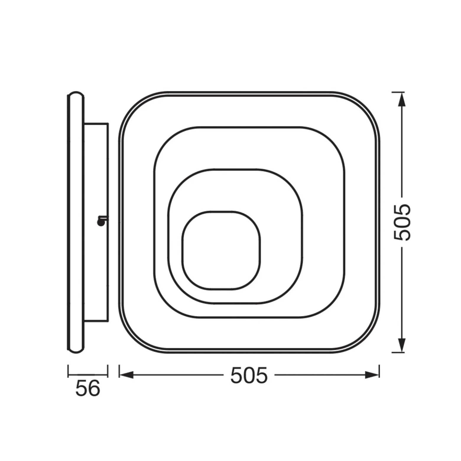 OSRAM LED-kattovalaisin ORBIS SPIRAL SQUARE, 50 x 50 cm, harmaa