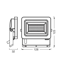 OSRAM LED-kohdevalaisin Floodlight EA, 10 W, IP65, musta, alumiini