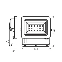 OSRAM LED-kohdevalaisin Floodlight EA, 5 W, IP65, musta, alumiini