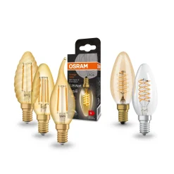 OSRAM LED-kynttilävalaisin Vintage 1906, E14 hehkulanka 4W 824 kultainen
