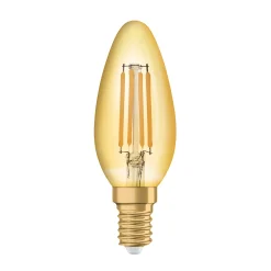 OSRAM LED-kynttilävalaisin Vintage 1906, E14 hehkulanka 4W 824 kultainen