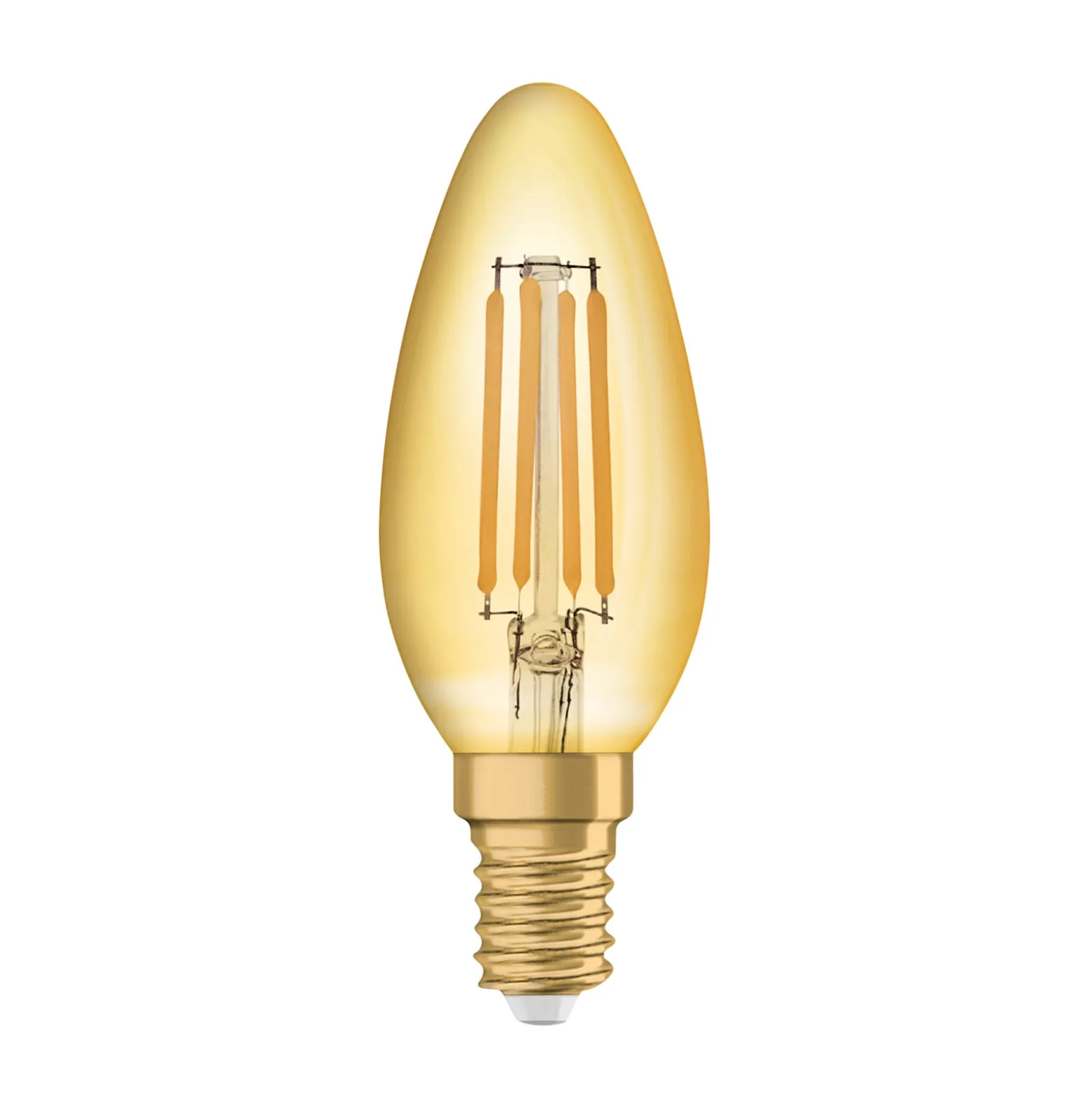 OSRAM LED-kynttilävalaisin Vintage 1906, E14 hehkulanka 4W 824 kultainen