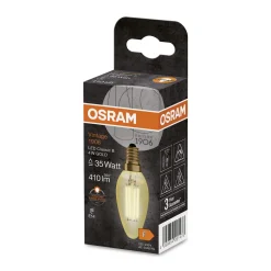 OSRAM LED-kynttilävalaisin Vintage 1906, E14 hehkulanka 4W 824 kultainen