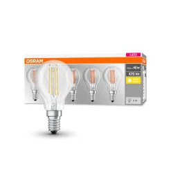 OSRAM-LED-lamppu E14 P40 4W filament 827 470lm, 5