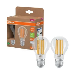 OSRAM LED-lamppu E27 7,2W hehkulanka 4,000K 1521lm 2-pakkaus