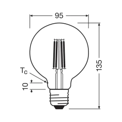 OSRAM LED-lamppu Globe G95 E27 3.8W hehkulanka 4,000K