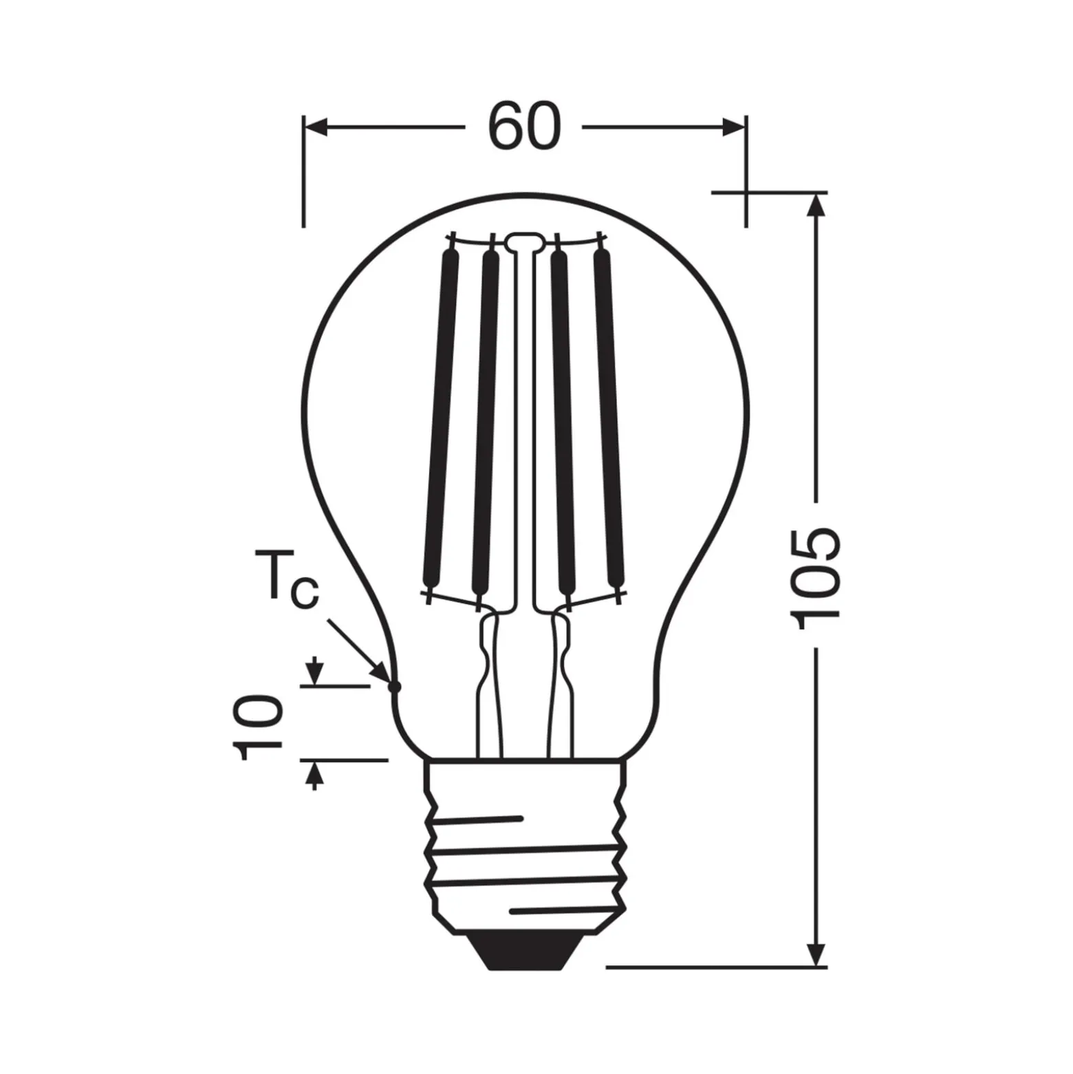 OSRAM LED-lamppu hehkulamppu E27 3.8W 827 EEK A 3-pakkaus