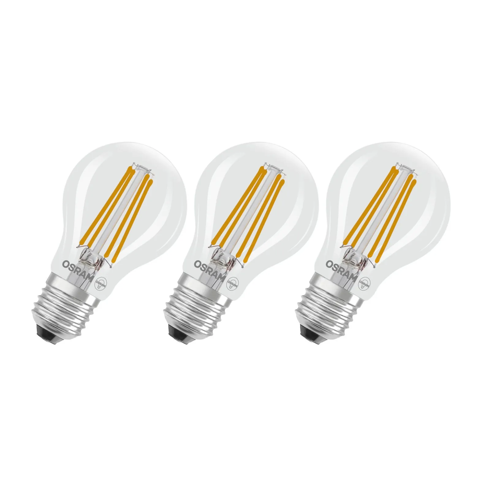 OSRAM LED-lamppu hehkulamppu E27 3.8W 827 EEK A 3-pakkaus
