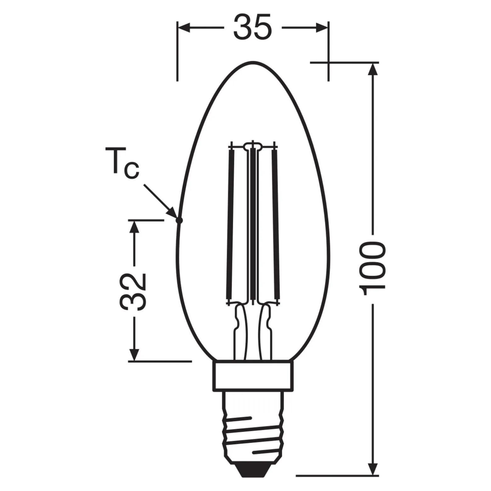 OSRAM LED-lamppu kynttilän hehkulanka E14 2.2W 4000K 470lm