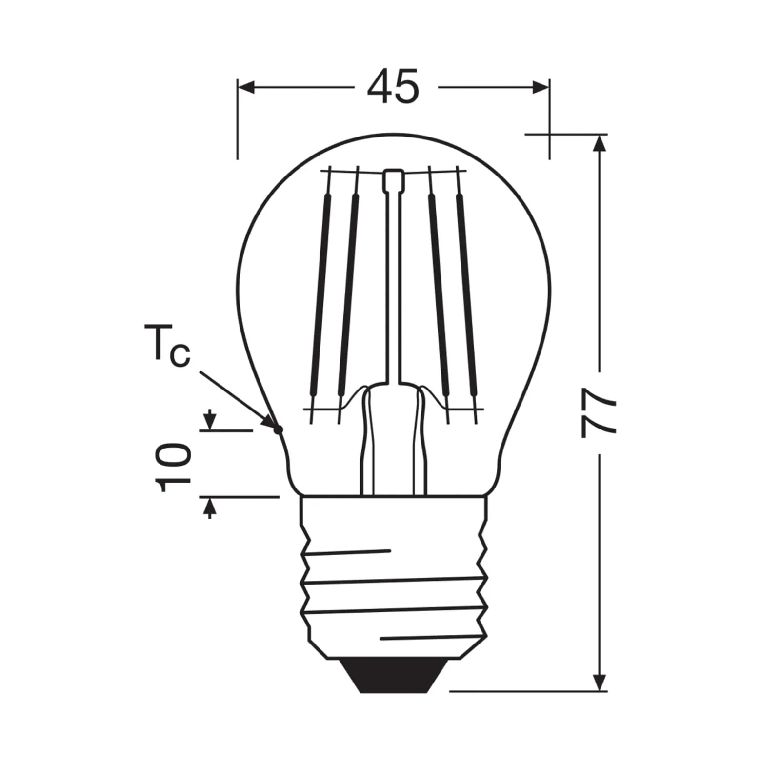 OSRAM LED-lamppu pudotus E27 1.2W hehkulanka 4000K 255lm