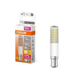 OSRAM LED-lamppu Special T, B15d, 8 W, 2700 K, himmeä.