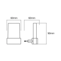 OSRAM LED-pistorasian yövalo LUNETTA SHINE, 3 000 K, valkoinen