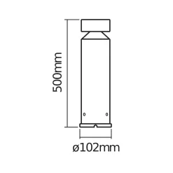OSRAM LED-pollarilamppu ENDURA STYLE CYLINDER, ruostumaton teräs 50 cm