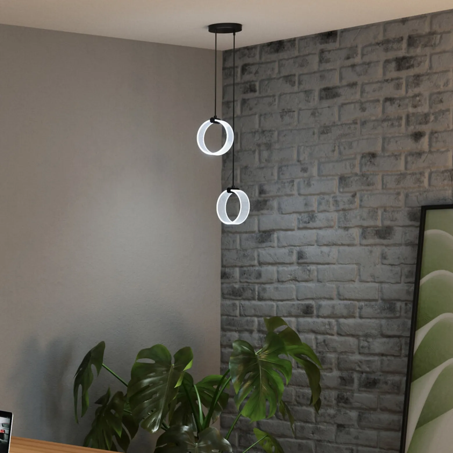 OSRAM LED-riippuvalaisin Decor Circle, 2-lamppuinen, CCT, musta