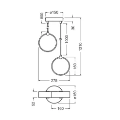 OSRAM LED-riippuvalaisin Decor Circle, 2-lamppuinen, CCT, musta
