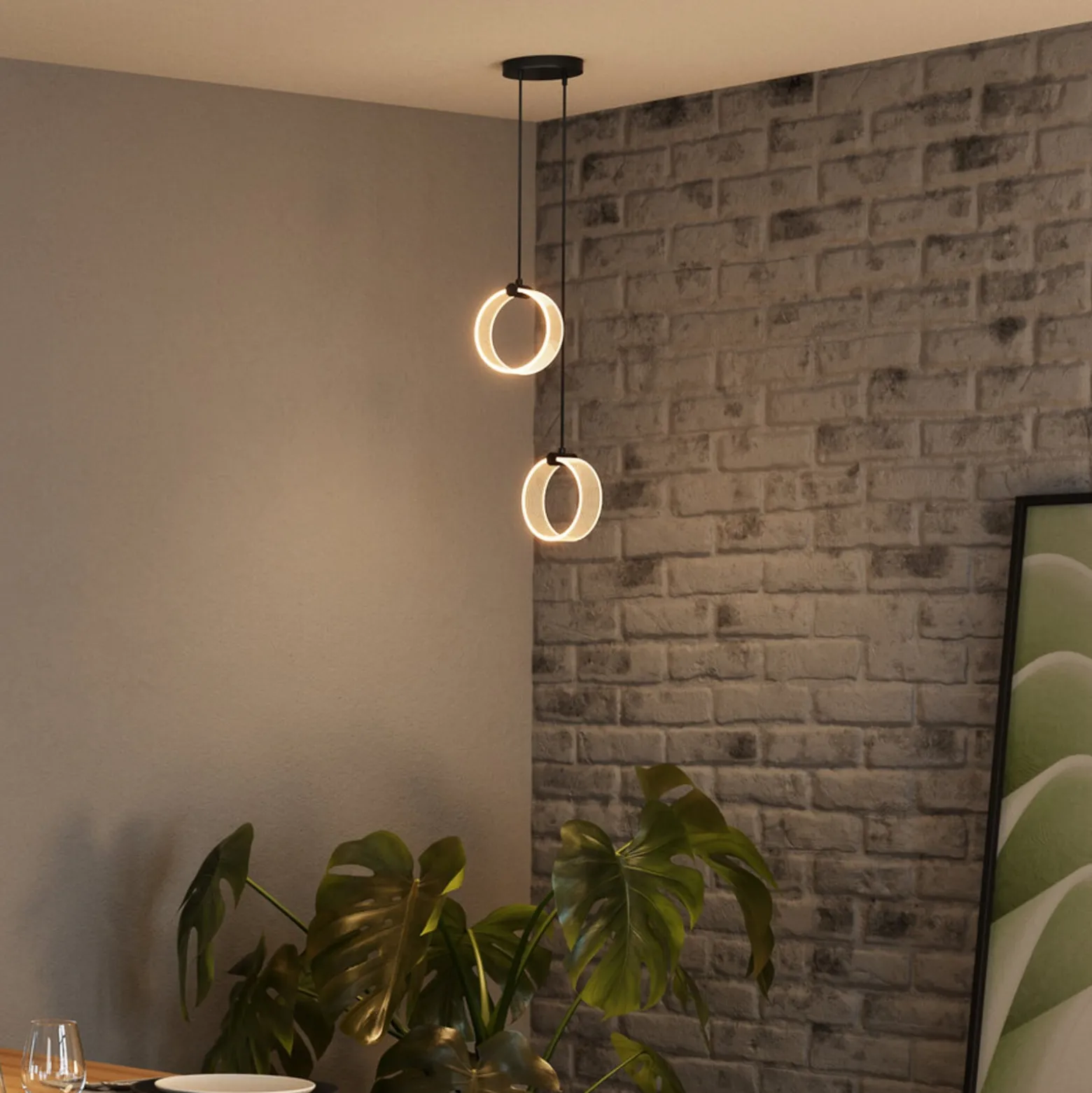 OSRAM LED-riippuvalaisin Decor Circle, 2-lamppuinen, CCT, musta