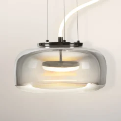 OSRAM LED-riippuvalaisin DECOR GLOW harmaa/musta Ø 38 cm ylös/alas