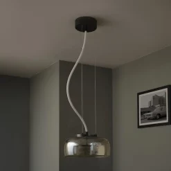 OSRAM LED-riippuvalaisin DECOR GLOW harmaa/musta Ø 38 cm ylös/alas