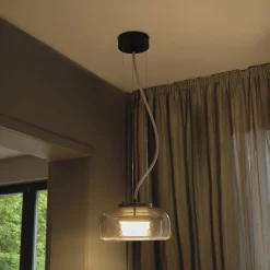 OSRAM LED-riippuvalaisin DECOR GLOW harmaa/musta Ø 38 cm ylös/alas