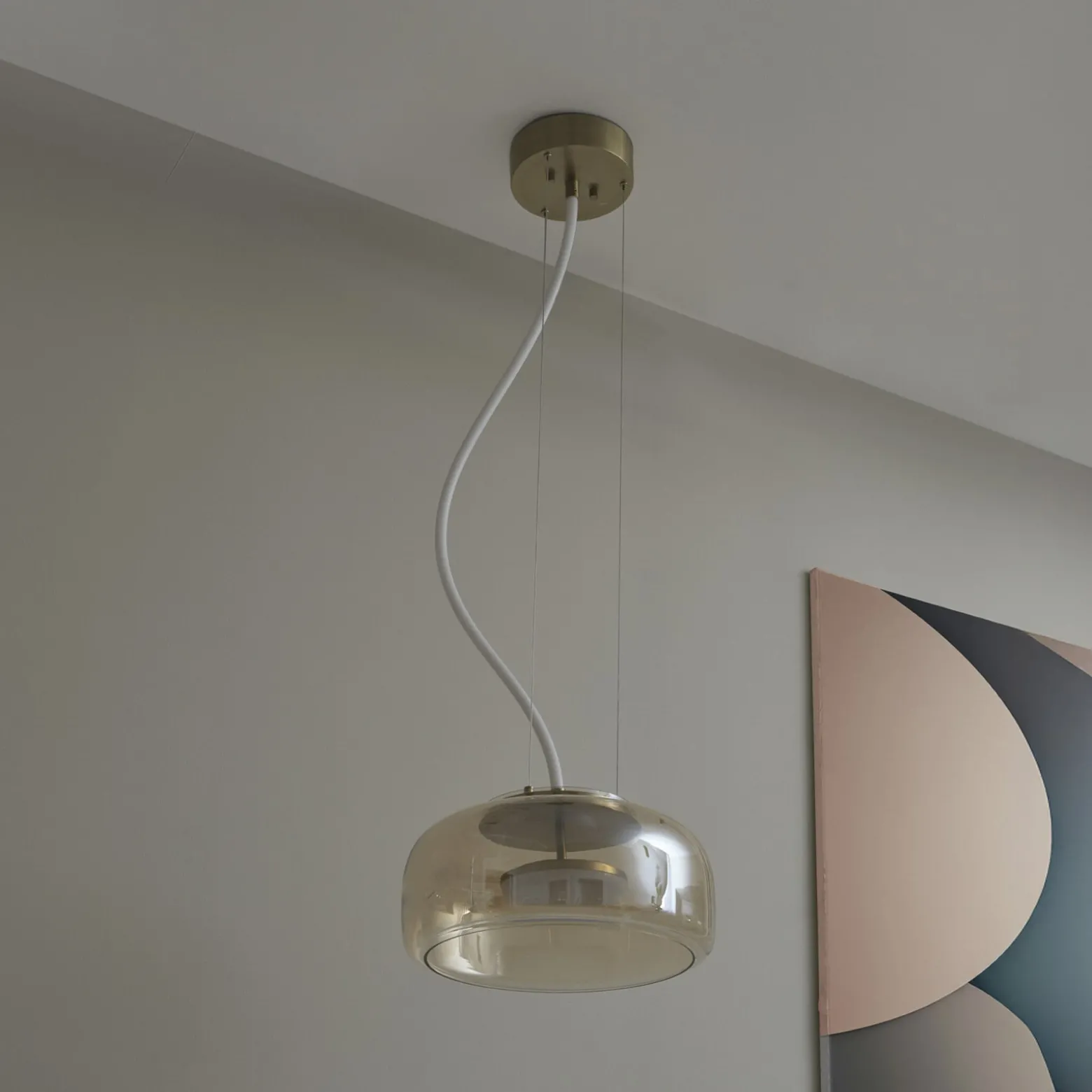 OSRAM LED-riippuvalaisin DECOR GLOW, keltainen/kultainen, Ø 38 cm, valo