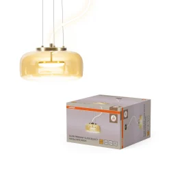 OSRAM LED-riippuvalaisin DECOR GLOW, keltainen/kultainen, Ø 38 cm, valo