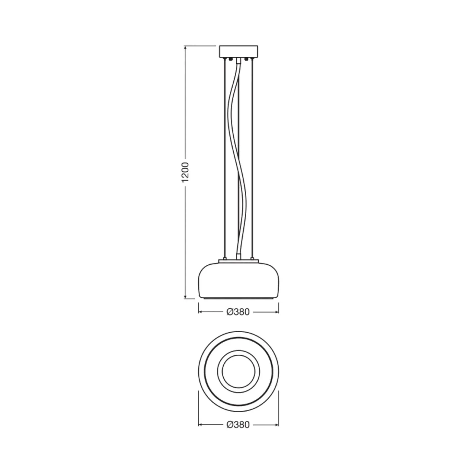 OSRAM LED-riippuvalaisin DECOR GLOW, keltainen/kultainen, Ø 38 cm, valo