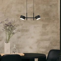 OSRAM LED-riippuvalaisin Decor Kyoto, 2-lamppuinen, musta, himmennettävä