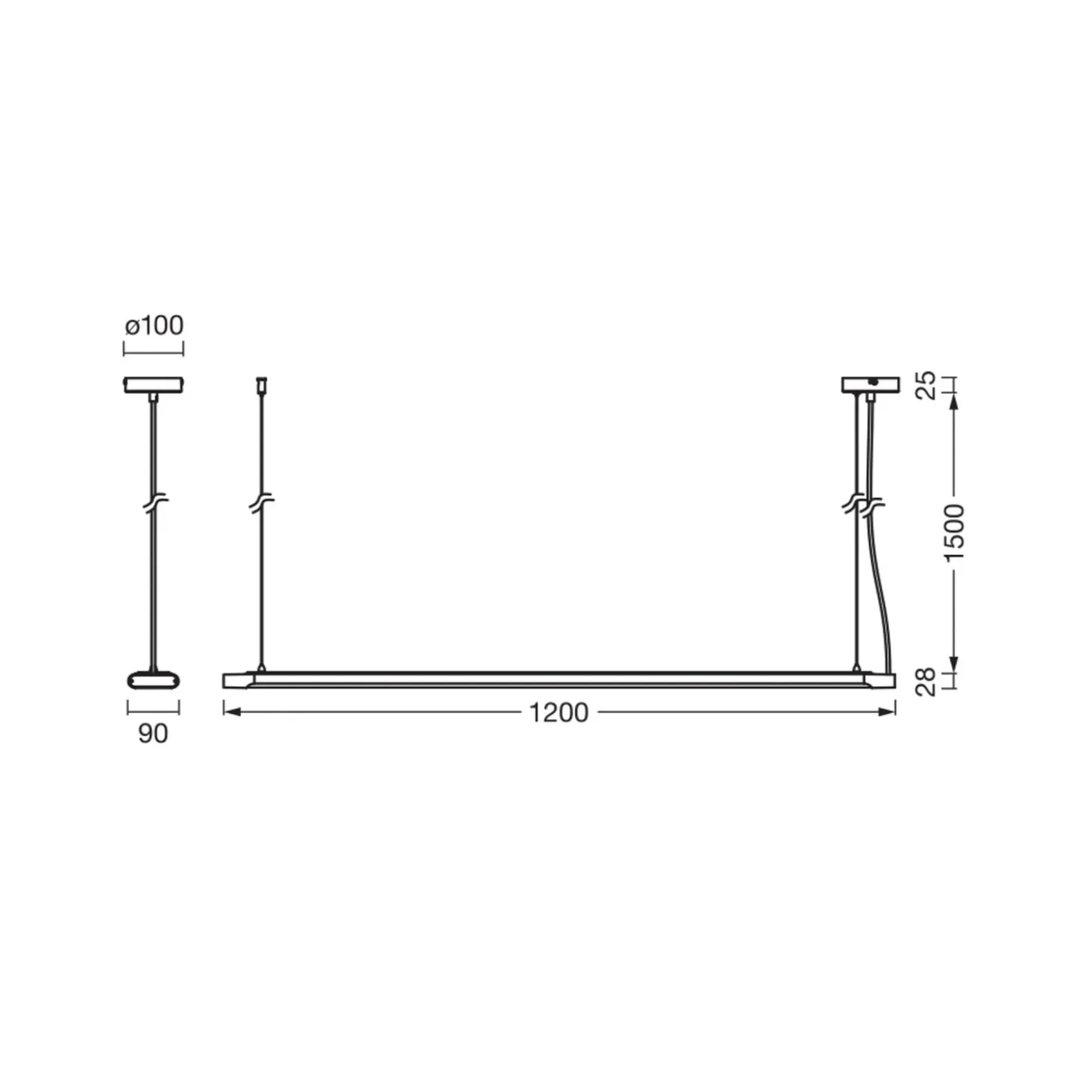 OSRAM LED-riippuvalaisin Office line Slab valkoinen 4 000 K himmennettävä