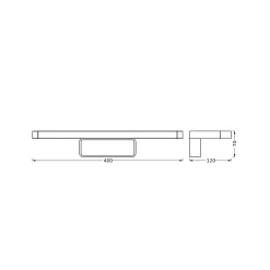 OSRAM LED-seinälamppu ORBIS DISC BAR, musta, 40 cm, IP44 CCT