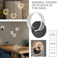 OSRAM LED-seinävalaisin Decor Circle, CCT, musta