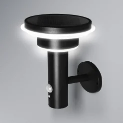 OSRAM LED-seinävalaisin ENDURA STYLE SOLAR DOUBLE CIRCLE musta