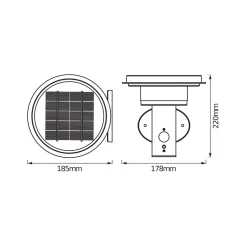 OSRAM LED-seinävalaisin ENDURA STYLE SOLAR DOUBLE CIRCLE musta