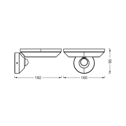 OSRAM LED-ulkoseinälamppu ENDURA STYLE, harmaa, 18 cm, IP65