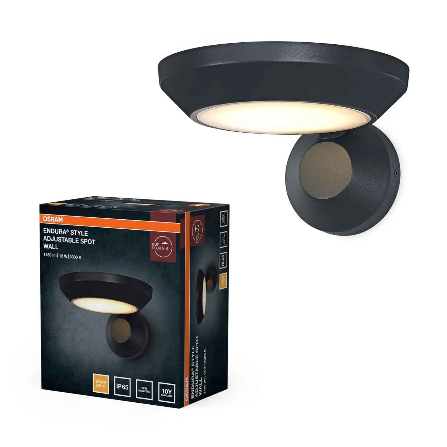 OSRAM LED-ulkoseinälamppu ENDURA STYLE tummanharmaa, 18 cm, IP65