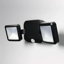 OSRAM LED-ulkoseinävalaisin DOUBLE, musta, 2-lamppuinen, paristo