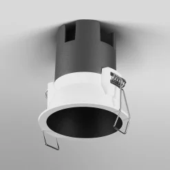 OSRAM LED-upotettava spotti TWIST, valkoinen/musta, 840, Ø 7 cm metalli