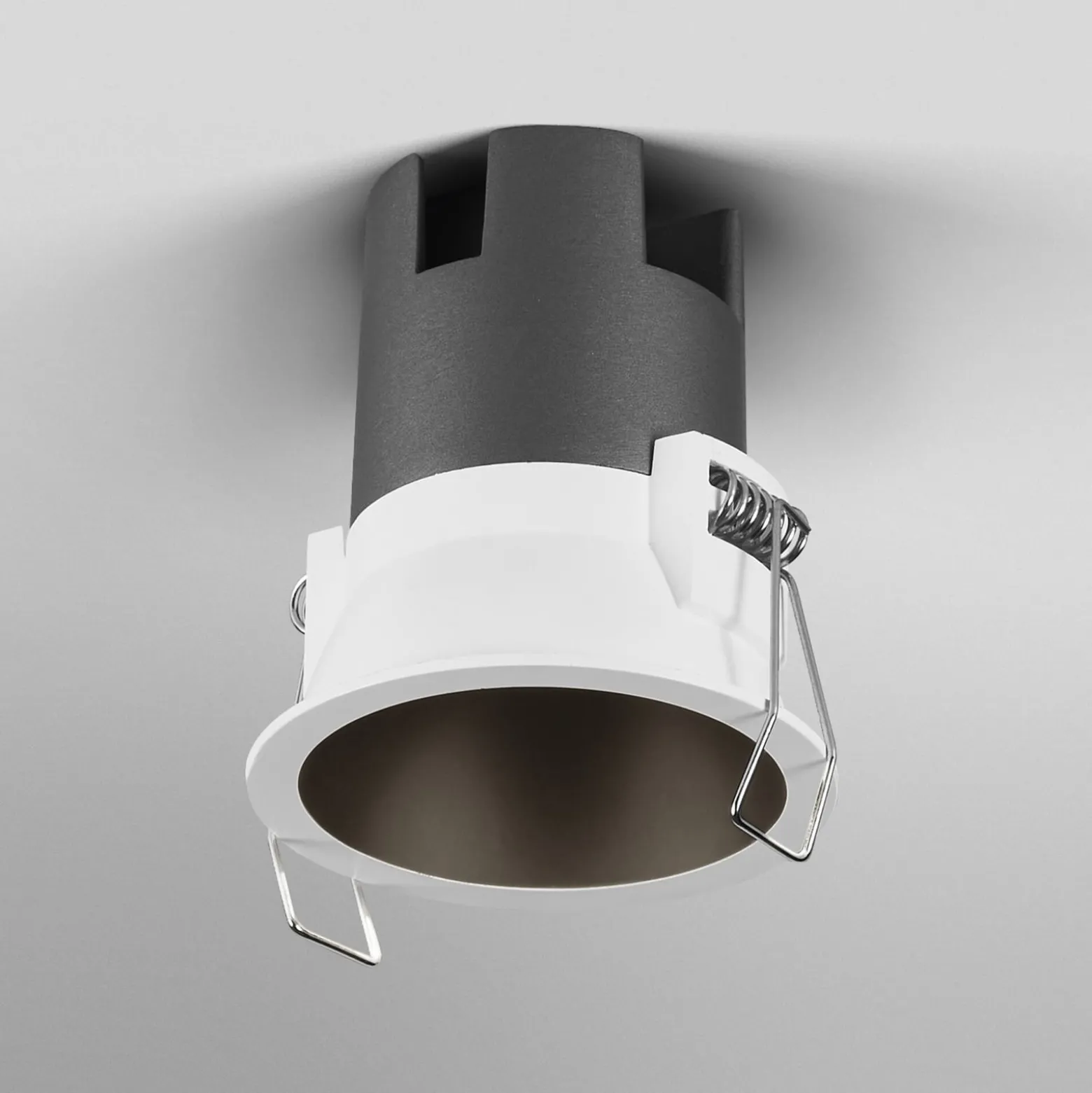 OSRAM LED-upotettava spotti TWIST, valkoinen/musta, 840, Ø 7 cm metalli
