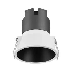 OSRAM LED-upotettava spotti TWIST, valkoinen/musta 840 Ø 9,3 cm metalli