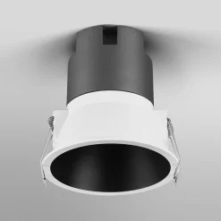 OSRAM LED-upotettava spotti TWIST, valkoinen/musta 840 Ø 9,3 cm metalli